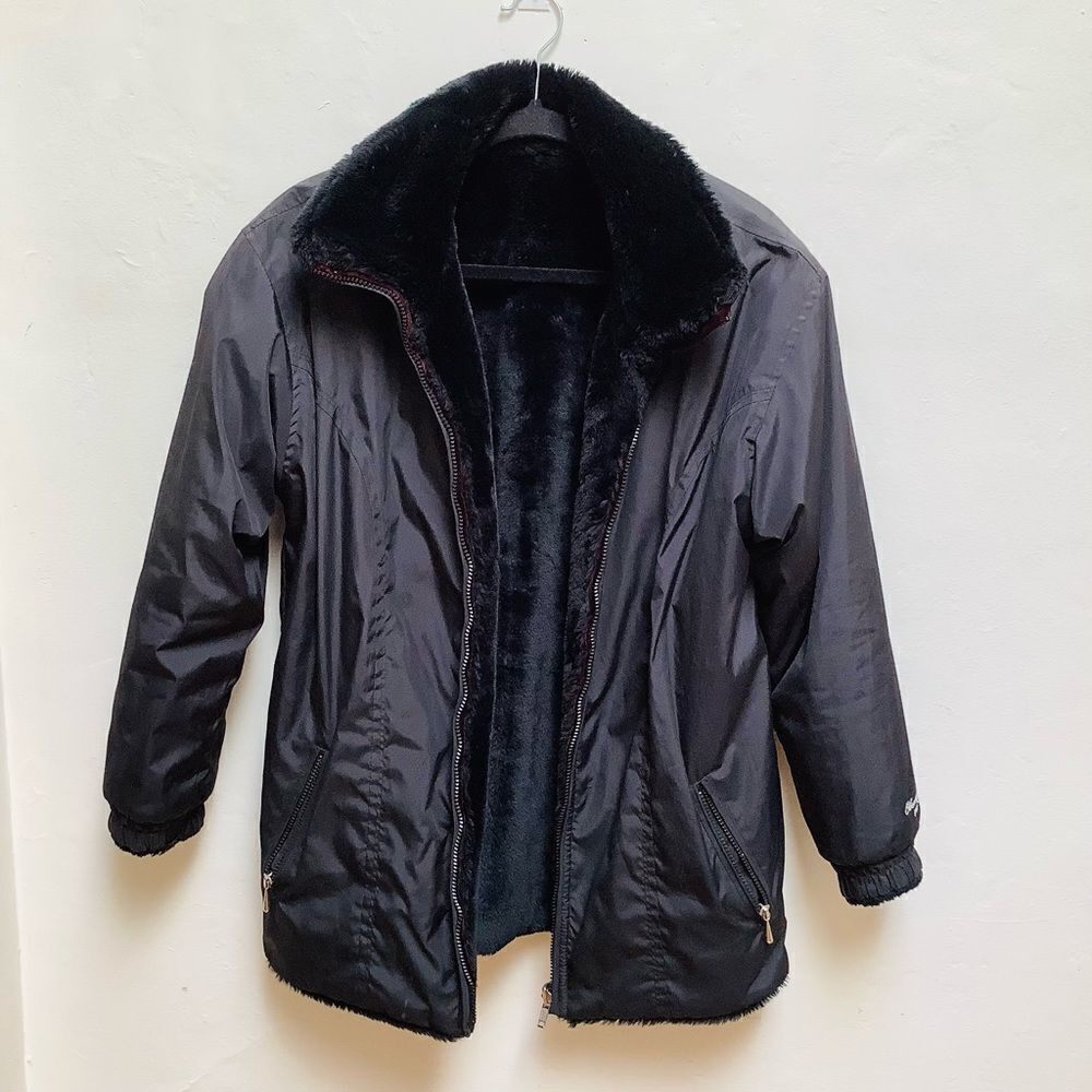 OBERMEYER REVERSIBLE ZIP UP SKI JACKET EUC WARM
